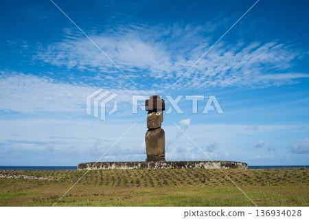 Ahu Kotelik, Moai with eyes at Tahai ceremonial village, Easter Island, November 2025 136934028