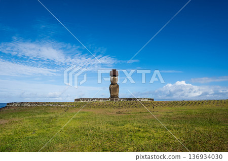 Ahu Kotelik, Moai with eyes at Tahai ceremonial village, Easter Island, November 2025 136934030