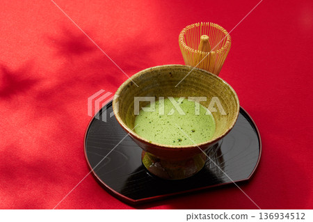 Matcha tea ceremony outdoors Matcha tea ceremony outdoors 136934512