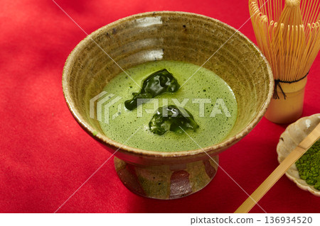 Matcha tea ceremony outdoors 136934520