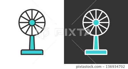 Electric fan vector icon 136934702