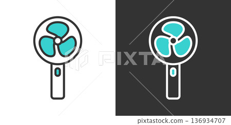 Handy fan vector icon Handy fan vector icon 136934707