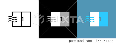 打開窗戶通風的圖標 136934722