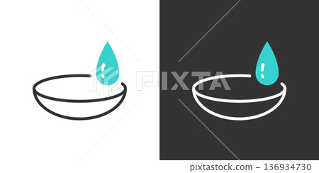Simple contact lens vector icon 136934730