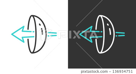 Simple contact lens vector icon 136934751