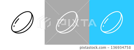 簡單的隱形眼鏡向量圖標 簡單的隱形眼鏡向量圖標 136934758