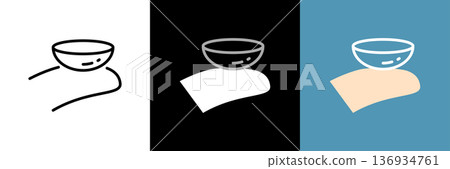 Simple contact lens vector icon Simple contact lens vector icon 136934761