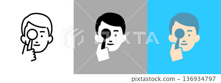 眼科檢查矢量圖標 眼科檢查矢量圖標 136934797