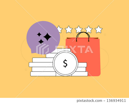 AI powered product personalization, hyper personalized e-commerce shopping, ai recommendation engine, digital retail assistant, customer data analytics, modern flat UI, vector illustration 136934911