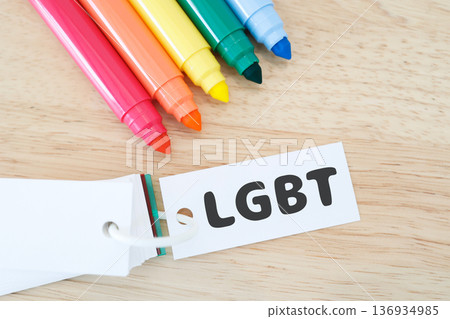 Colorful markers and LGBT diversity images. Colorful markers and LGBT diversity images. 136934985