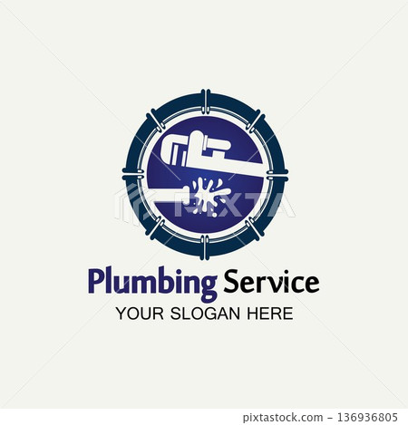 Plumbing Service Logo icon vector illustration design Template.Plumbing logo.Plumbing service icon logo creative vector illustrattion 136936805