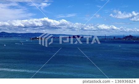View from the Golden Gate Bridge in San Francisco, California, USA 136936824