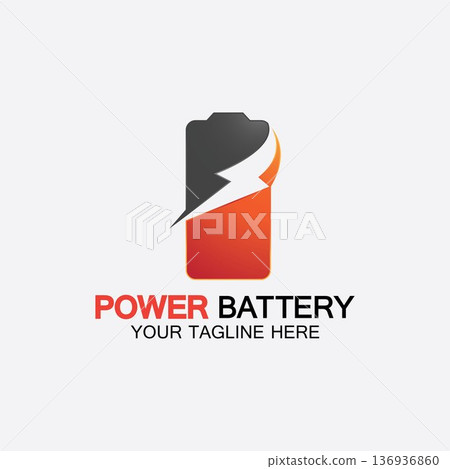 Power Battery Logo icon vector illustration Design Template.Battery Charging vector icon.Battery power and flash lightning bolt logo Power Battery Logo icon vector illustration Design Template.Battery Charging vector icon.Battery power and flash lightning bolt logo 136936860