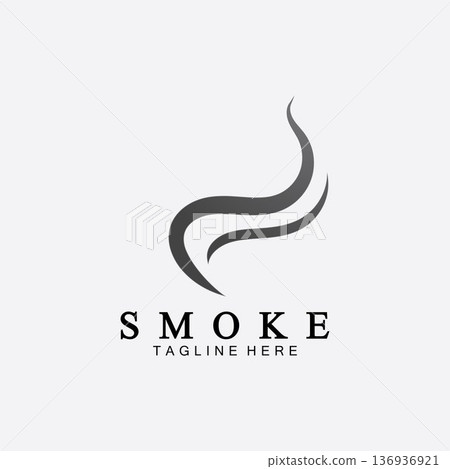 Smoke steam icon logo illustration isolated on white background,Aroma vaporize icons. Smells vector line icon, hot aroma, stink or cooking steam symbols, smelling or vapor 136936921