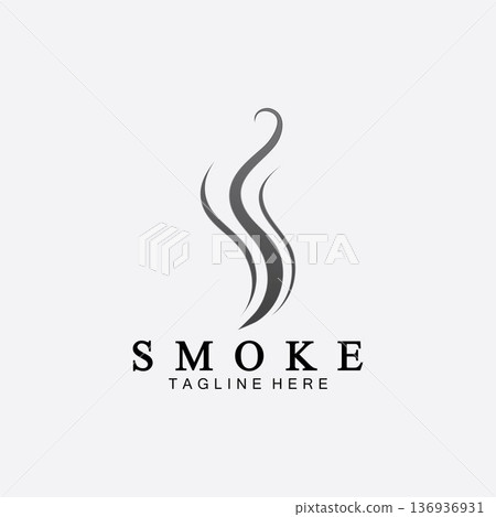Smoke steam icon logo illustration isolated on white background,Aroma vaporize icons. Smells vector line icon, hot aroma, stink or cooking steam symbols, smelling or vapor 136936931