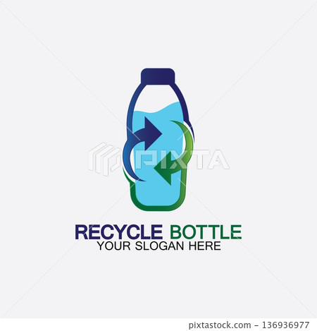 Recycle plastic bottle logo icon vector illustration design.Bottle with recycle symbol. Plastic recycling symbol flat icon-vector illustration Recycle plastic bottle logo icon vector illustration design.Bottle with recycle symbol. Plastic recycling symbol flat icon-vector illustration 136936977