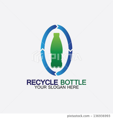 Recycle plastic bottle logo icon vector illustration design.Bottle with recycle symbol. Plastic recycling symbol flat icon-vector illustration Recycle plastic bottle logo icon vector illustration design.Bottle with recycle symbol. Plastic recycling symbol flat icon-vector illustration 136936993