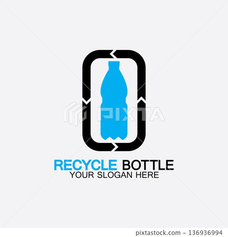 Recycle plastic bottle logo icon vector illustration design.Bottle with recycle symbol. Plastic recycling symbol flat icon-vector illustration Recycle plastic bottle logo icon vector illustration design.Bottle with recycle symbol. Plastic recycling symbol flat icon-vector illustration 136936994