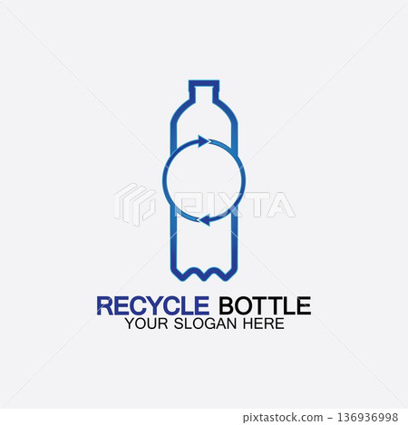 Recycle plastic bottle logo icon vector illustration design.Bottle with recycle symbol. Plastic recycling symbol flat icon-vector illustration Recycle plastic bottle logo icon vector illustration design.Bottle with recycle symbol. Plastic recycling symbol flat icon-vector illustration 136936998