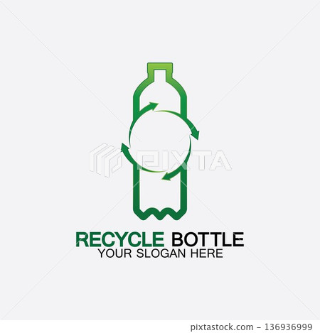 Recycle plastic bottle logo icon vector illustration design.Bottle with recycle symbol. Plastic recycling symbol flat icon-vector illustration Recycle plastic bottle logo icon vector illustration design.Bottle with recycle symbol. Plastic recycling symbol flat icon-vector illustration 136936999
