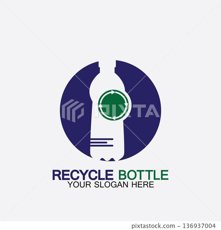 Recycle plastic bottle logo icon vector illustration design.Bottle with recycle symbol. Plastic recycling symbol flat icon-vector illustration Recycle plastic bottle logo icon vector illustration design.Bottle with recycle symbol. Plastic recycling symbol flat icon-vector illustration 136937004