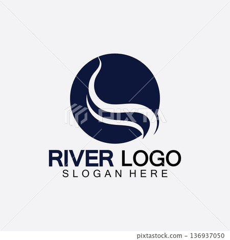 River Logo vector icon illustration design template 136937050