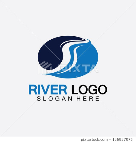 River Logo vector icon illustration design template River Logo vector icon illustration design template 136937075