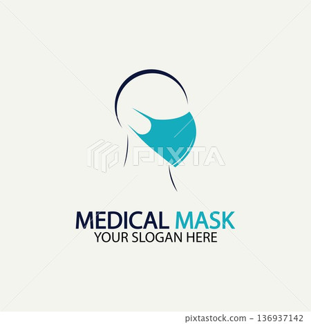 Face protection  Mask Vector logo. Medical Mask logo vector icon illustration design 136937142