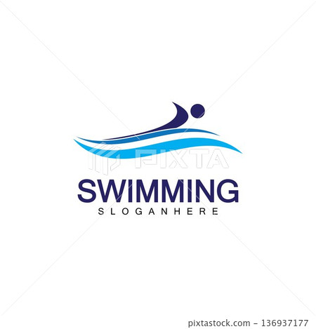 Swimming logo vector illustration design.Swimming Club. Swimmer logo design template Swimming logo vector illustration design.Swimming Club. Swimmer logo design template 136937177