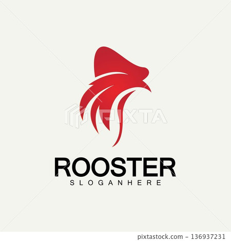 Rooster head logo vector icon symbol illustration design.Rooster  chicken  cock. Abstract vector illustration 136937231