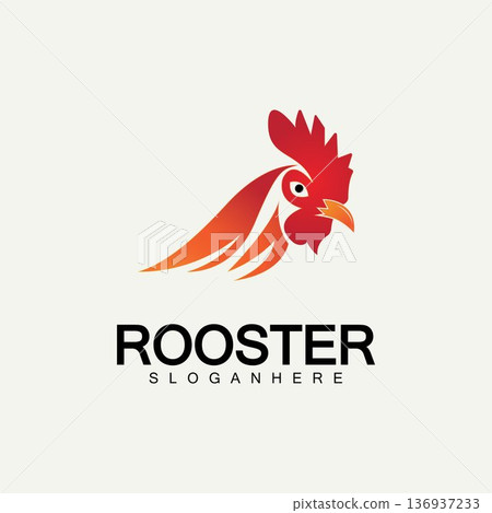 Rooster head logo vector icon symbol illustration design.Rooster  chicken  cock. Abstract vector illustration 136937233
