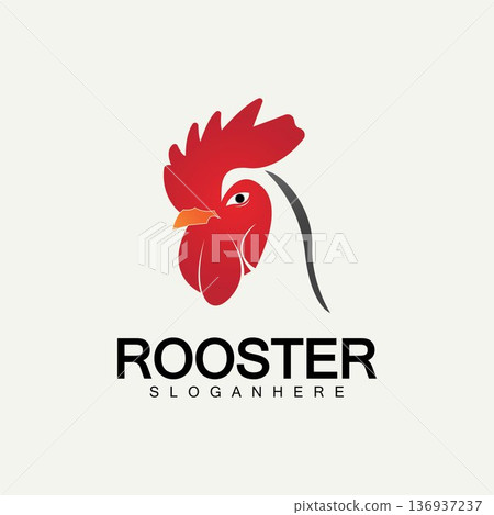 Rooster head logo vector icon symbol illustration design.Rooster chicken cock. Abstract vector illustration Rooster head logo vector icon symbol illustration design.Rooster chicken cock. Abstract vector illustration 136937237