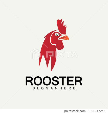 Rooster head logo vector icon symbol illustration design.Rooster chicken cock. Abstract vector illustration Rooster head logo vector icon symbol illustration design.Rooster chicken cock. Abstract vector illustration 136937243