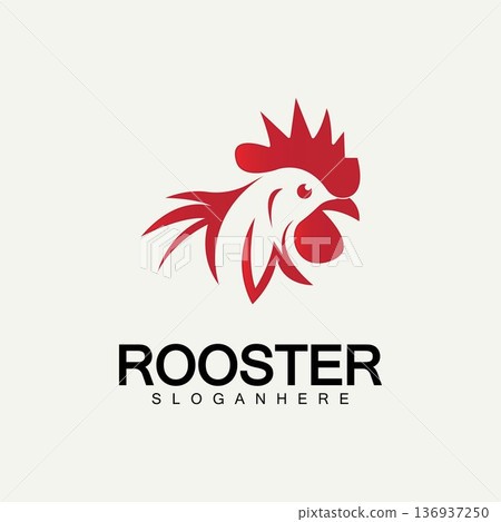 Rooster head logo vector icon symbol illustration design.Rooster  chicken  cock. Abstract vector illustration 136937250