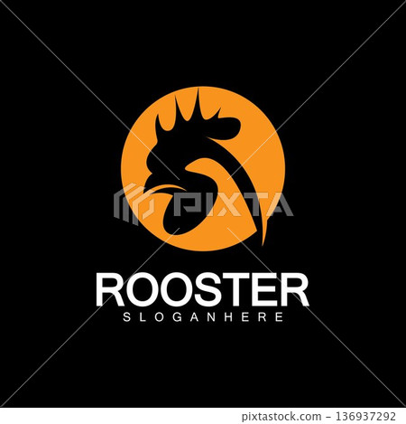 Rooster head logo vector icon symbol illustration design.Rooster  chicken  cock. Abstract vector illustration 136937292