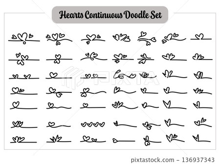 Hearts Elements Set with Hand Drawn Line Art.Vector Illustration Hearts Elements Set with Hand Drawn Line Art.Vector Illustration 136937343