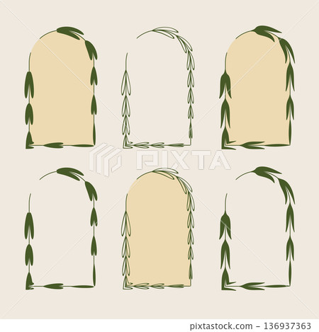 Save the Date Template Botanical Border Nature Collection. 136937363