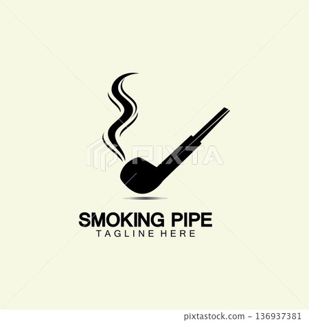 Pipe Smoking Logo icon vector illustration design.Tobacco, cigar, pipe icon vector image. 136937381