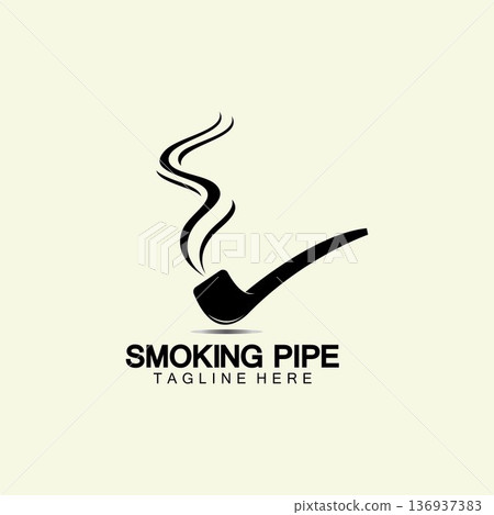 Pipe Smoking Logo icon vector illustration design.Tobacco, cigar, pipe icon vector image. Pipe Smoking Logo icon vector illustration design.Tobacco, cigar, pipe icon vector image. 136937383