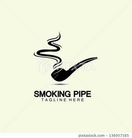 Pipe Smoking Logo icon vector illustration design.Tobacco, cigar, pipe icon vector image. 136937385