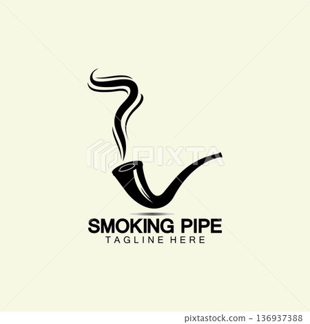 Pipe Smoking Logo icon vector illustration design.Tobacco, cigar, pipe icon vector image. 136937388