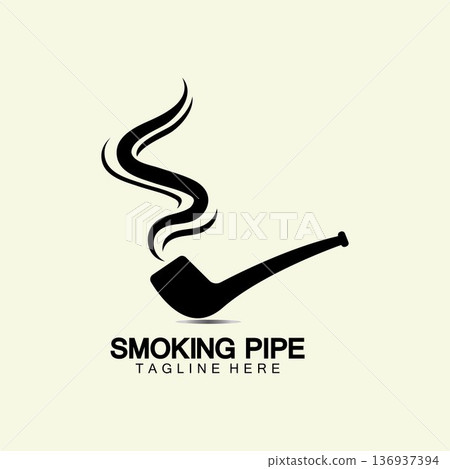 Pipe Smoking Logo icon vector illustration design.Tobacco, cigar, pipe icon vector image. 136937394
