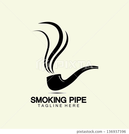 Pipe Smoking Logo icon vector illustration design.Tobacco, cigar, pipe icon vector image. 136937396