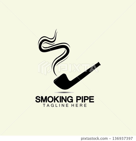 Pipe Smoking Logo icon vector illustration design.Tobacco, cigar, pipe icon vector image. 136937397