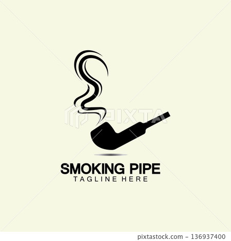 Pipe Smoking Logo icon vector illustration design.Tobacco, cigar, pipe icon vector image. 136937400
