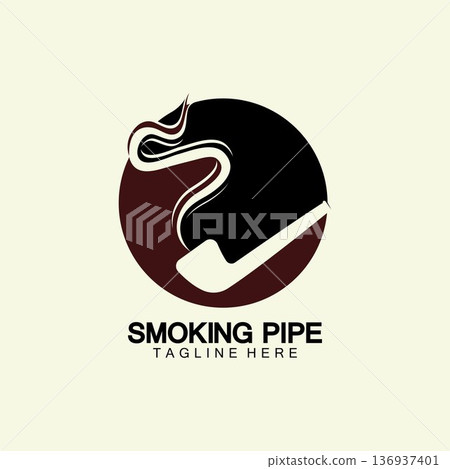 Pipe Smoking Logo icon vector illustration design.Tobacco, cigar, pipe icon vector image. 136937401