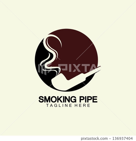 Pipe Smoking Logo icon vector illustration design.Tobacco, cigar, pipe icon vector image. 136937404