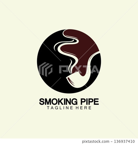 Pipe Smoking Logo icon vector illustration design.Tobacco, cigar, pipe icon vector image. 136937410