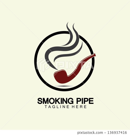 Pipe Smoking Logo icon vector illustration design.Tobacco, cigar, pipe icon vector image. 136937416