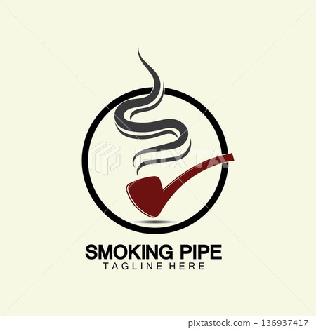 Pipe Smoking Logo icon vector illustration design.Tobacco, cigar, pipe icon vector image. Pipe Smoking Logo icon vector illustration design.Tobacco, cigar, pipe icon vector image. 136937417